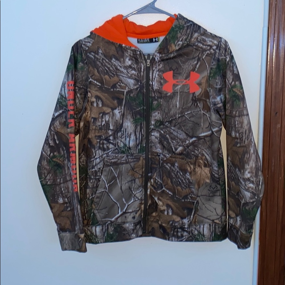 Youth under armor camouflage jacket